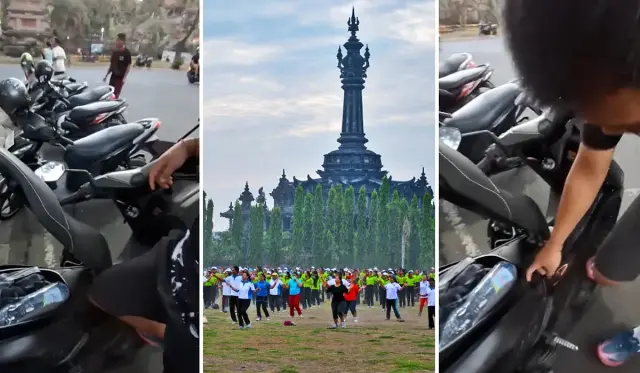 Nekat ! Helm Raib di Lapangan Renon, Persis di Depan Kantor Gubernur Bali